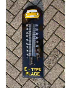 Emaille Jaguar E-Type thermometer