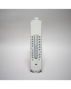 Thermometer Crème/Zwart met decoratie