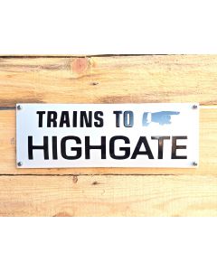 Trains to highgate emaille bord