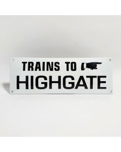 Trains to highgate emaille bord