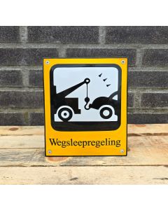 Veiligheids bord Wegsleepregeling