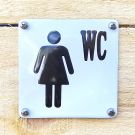 Emaille bord dames toilet