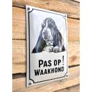 Emaille waakhond bord Basset