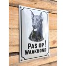 Emaille waakhond bord Doberman