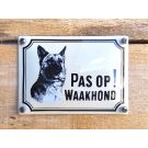 Emaille waakhond bord Herdershond Klein