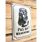 Emaille waakhond bord Rottweiler