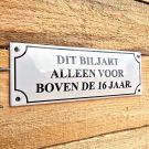 Horeca bord dit biljart alleen voor boven de 16 jaar