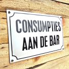 Horeca bord Consumpties aan de bar