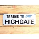 Trains to highgate emaille bord