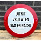 Veiligheids bord Uitrit Vrijlaten DAG EN NACHT